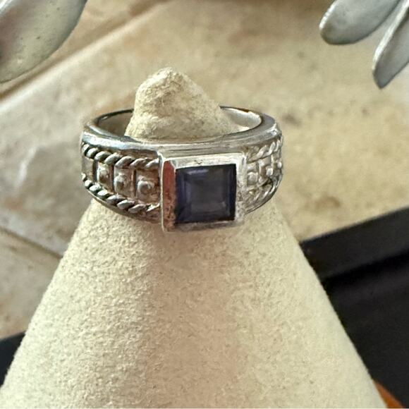 Judith Ripka Lolite 925 Sterling Silver Ring Size 6.75 - Picture 2 of 12